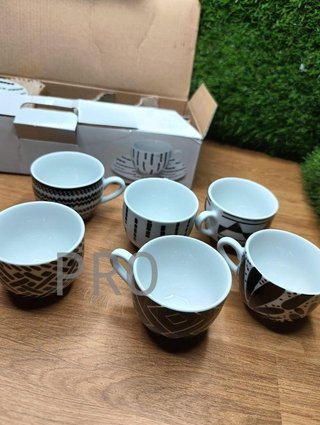 Juego de 6 tazas de café con plato