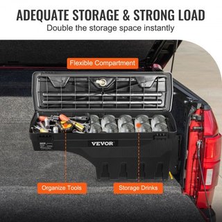 Caja de Almacenamiento para Cama de Camión, Tapa Cerrable, Caja de Herramientas de ABS Impermeable para Rueda de 6.6 Gal/20 L, Compatible con Chevrolet Silverado 1500 GMC Sierra 1500 2019-2020, La...
