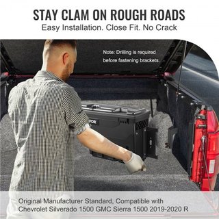 Caja de Almacenamiento para Cama de Camión, Tapa Cerrable, Caja de Herramientas de ABS Impermeable para Rueda de 6.6 Gal/20 L, Compatible con Chevrolet Silverado 1500 GMC Sierra 1500 2019-2020, La...