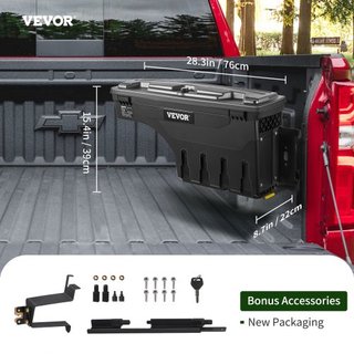Caja de Almacenamiento para Cama de Camión, Tapa Cerrable, Caja de Herramientas de ABS Impermeable para Rueda de 6.6 Gal/20 L, Compatible con Chevrolet Silverado 1500 GMC Sierra 1500 2019-2020, La...