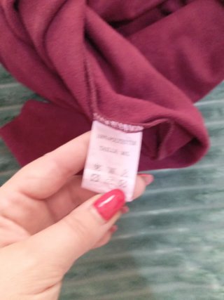 Vestido bordeaux em pele de pêssego Tamanho M