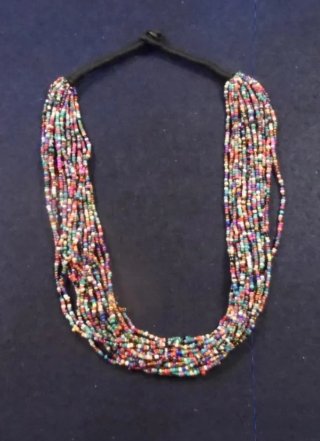 Collar hilos múltiples cuentas pequeñas multicolor