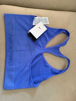 Top sportivo Nike Pro viola/blu taglia L