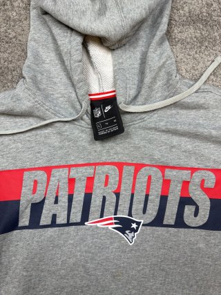 Nike Felpa con cappuccio Patriots Grigia e Rossa