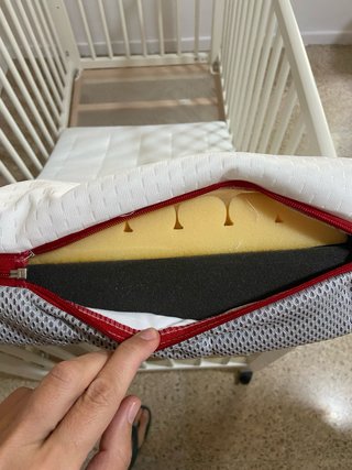 NO OFERTAS.Cuna blanca con colchón de alta calidad