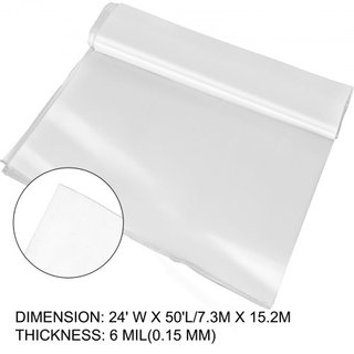 Película de Invernadero 24 x 50 pies, Película de Polietileno para Invernadero de 6 Mil de Grosor, Película Plástica Transparente para Invernadero, Película de Polietileno para Mantener el Calor, ...