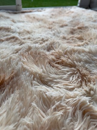 Alfombra Pelo Largo 155x210 cm Beige Crema