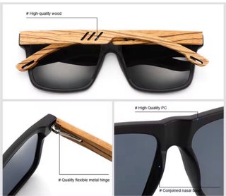 Occhiali da sole in legno e nero