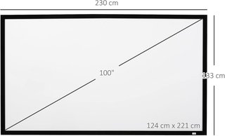 Pantalla de Proyección de 100 Pulgadas 16:9/4:3, Pantalla de Proyección de Pared Compatible con Proyectores LED y LCD para Casa o Oficina