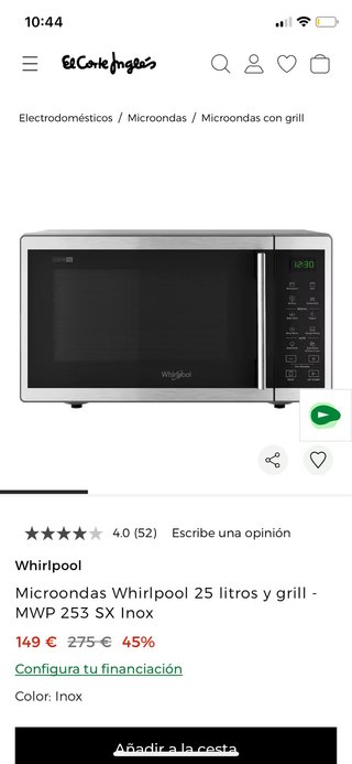 Microondas Whirlpool COOK 25