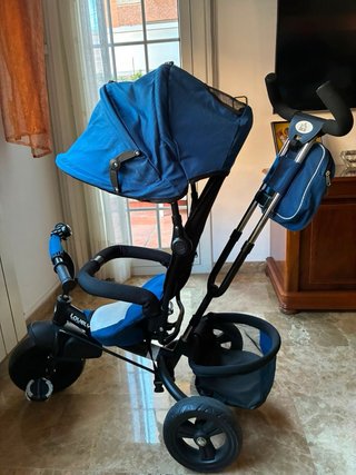 Triciclo Carrito Paseo Azul con Sombrilla