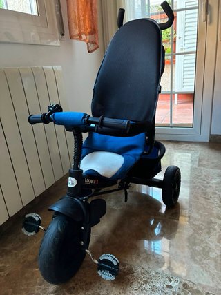 Triciclo Carrito Paseo Azul con Sombrilla