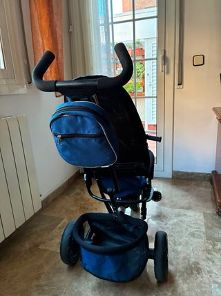 Triciclo Carrito Paseo Azul con Sombrilla