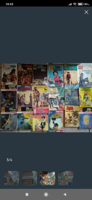 Lote de 244 novelas antiguas de bolsillo colección