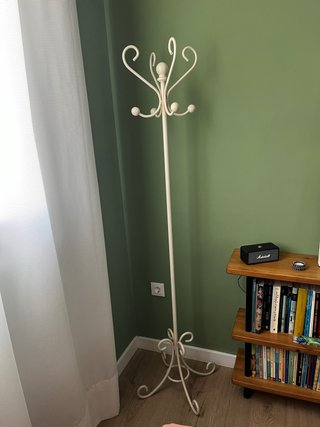 Perchero pie forja blanco/crema 166cm