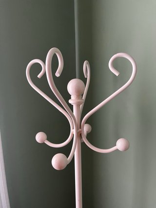 Perchero pie forja blanco/crema 166cm