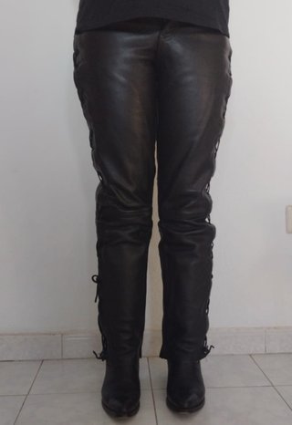 Pantalones Cuero Negro Mujer Talla M