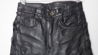 Pantalones Cuero Negro Mujer Talla M