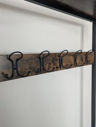 Perchero Zapatero de metal y madera