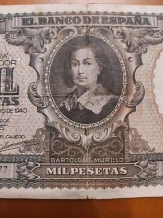 Billete 1000 pesetas 1940 Murillo
