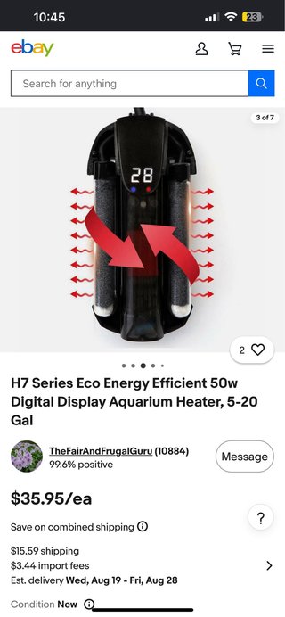 Calentador Acuario H7 50W Digital Eco