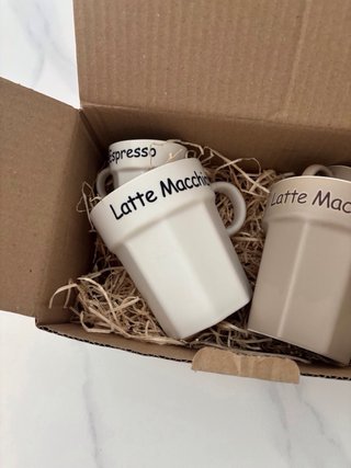 Set 4 Tazze Latte Macchiato & Espresso