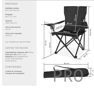 Set sillas plegables