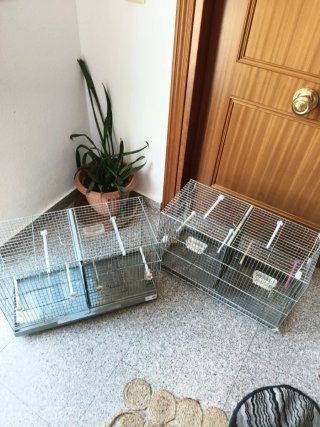 Jaula doble para pájaros