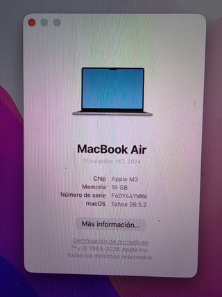 MacBook Air 13 M3 16GB RAM 512GB SSD Nuevo