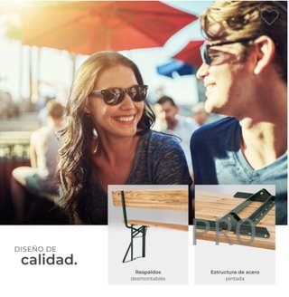 Conjunto de mesa y bancos