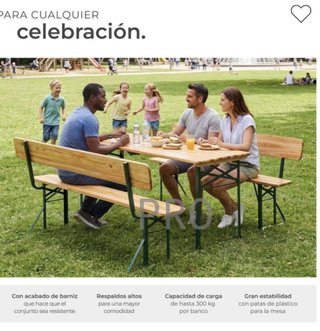 Conjunto de mesa y bancos