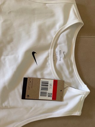 Top sportivo Nike Pro bianco taglia L