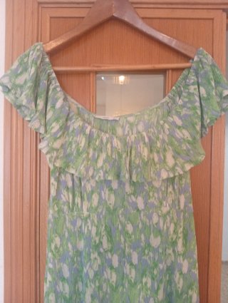 Vestido Mango verde estampado