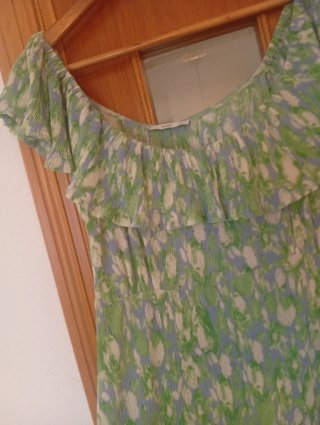 Vestido Mango verde estampado