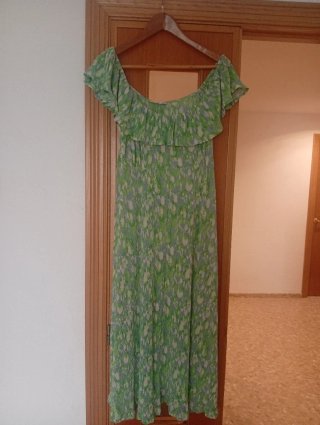 Vestido Mango verde estampado