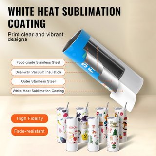 Máquina de Prensa de Tumbler y Tumblers de Sublimación, Conjunto de Prensa de Tumbler con 8 Tumblers en Blanco de 20OZ, Prensa de Taza para Tumblers de 11-30oz, con Papel de Transferencia de Calor...