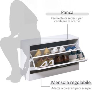 Conjunto de Muebles de Entrada 3 Piezas con Banco Zapatero, Perchero de Pared y Espejo, Armario para Dormitorio y Pasillo en Madera, 80X27X46.5 Cm, Blanco