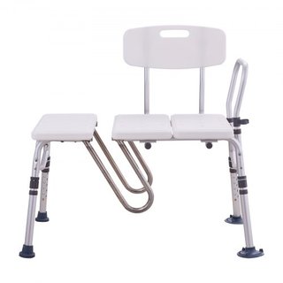 Banco de Transferencia para Bañera, Banco de Transferencia de Bañera Ajustable con Protección de Cortina en Forma de U y Respaldo Reversible, Asiento de Ducha Antideslizante para Ancianos, Discapa...