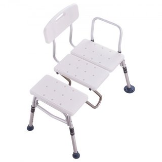 Banco de Transferencia para Bañera, Banco de Transferencia de Bañera Ajustable con Protección de Cortina en Forma de U y Respaldo Reversible, Asiento de Ducha Antideslizante para Ancianos, Discapa...