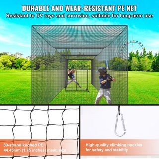 Red de Bateo de Béisbol, Red de Entrenamiento Profesional de Béisbol y Softbol, Red de Jaula de Lanzamiento Portátil para Práctica con Puerta y Bolsa de Transporte, Red de PE Enclosed de Alta Resi...
