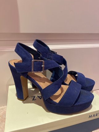 Sandalias de tacón azul