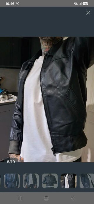Chaqueta Cuero Vintage Unisex Talla S