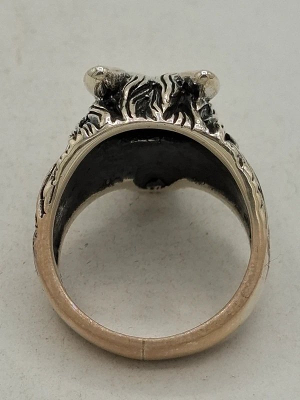 Anillo Plata 925 Cabeza Lobo