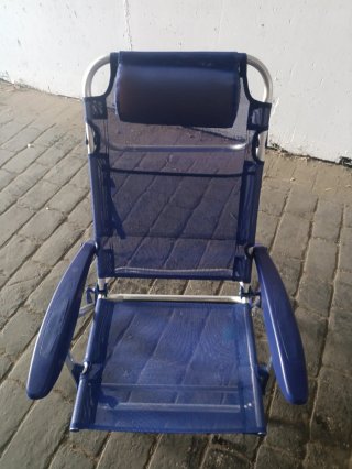 Silla de playa plegable azul
