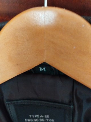Chaqueta Bomber de Cuero Marrón  de aviador Autént