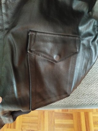 Chaqueta Bomber de Cuero Marrón  de aviador Autént