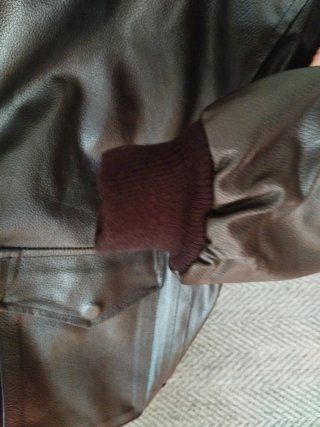 Chaqueta Bomber de Cuero Marrón  de aviador Autént