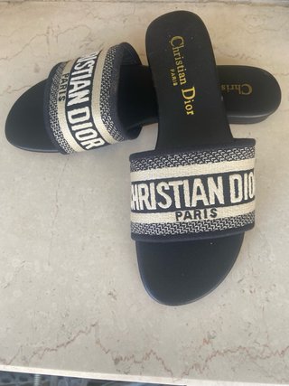Ciabatte Christian Dior Dway Beige/Nero Nuove