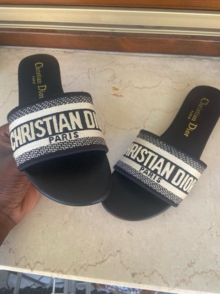 Ciabatte Christian Dior Dway Beige/Nero Nuove