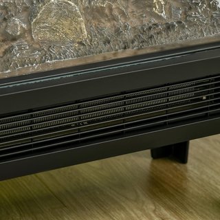 Chimenea Eléctrica de 3 Lados, Potencia 1000/2000W Chimenea Eléctrica con Llama LED Realista, Control de Temperatura, Termostato, Protección contra Sobrecalentamiento, 40.5X20X62 Cm, Negro